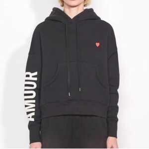 Sundry Black Hoodie with Heart Detail